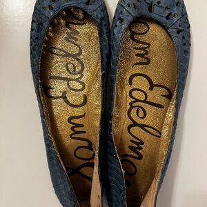 Sam Edelman Textured Blue Flats
